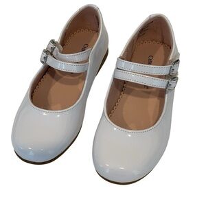 Christie & Jill White Toddler Girls Round Closed Toe Mary Jane Shoes 9